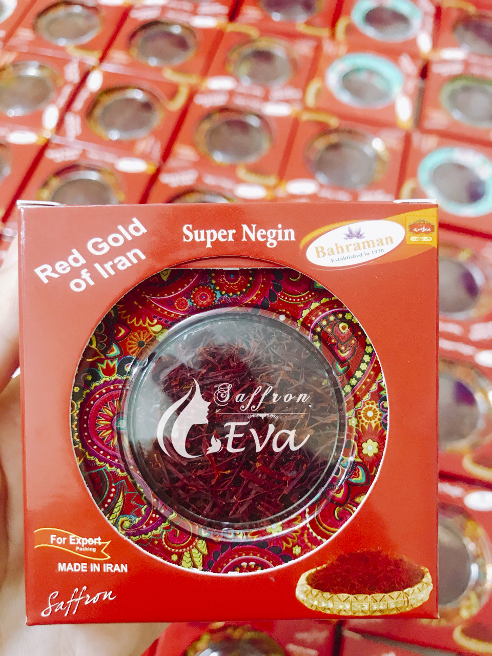 Hộp 1gram Saffron Super Negin Iran thương hiệu Bahraman (hộp thiếc)