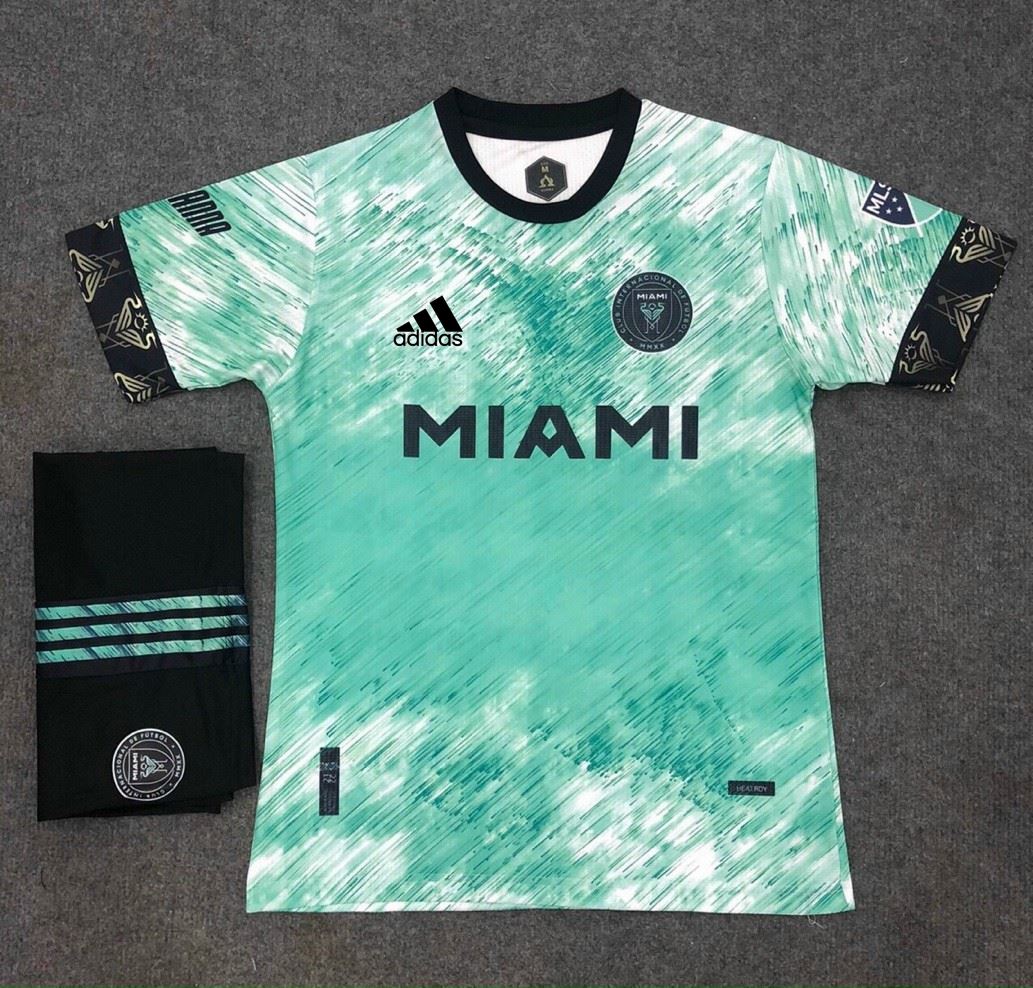 Áo bóng đá câu lạc bộ miami -xanh-vải mè thái cao cấp