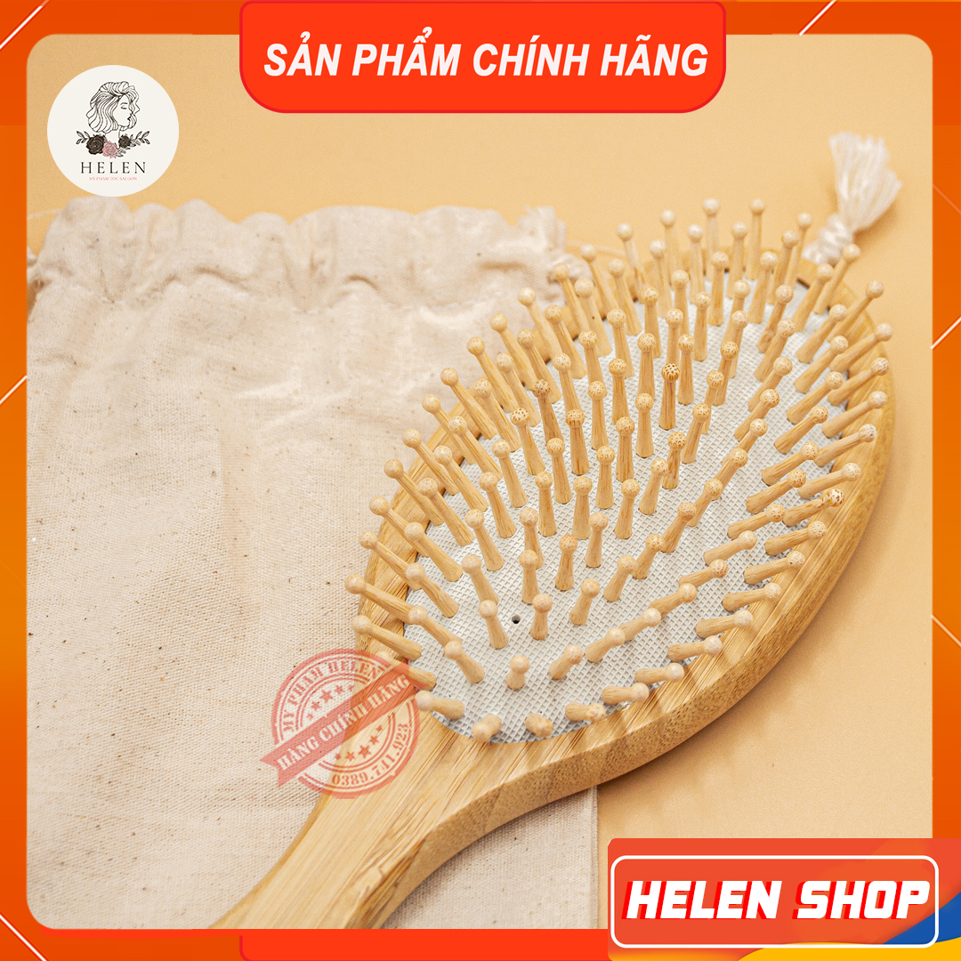 Lược gỗ davines massage da đầu, chống rối tóc, chống chẻ ngon, ngăn gãy rụng tóc, giúp mạch máu lưu thông tốt hơn