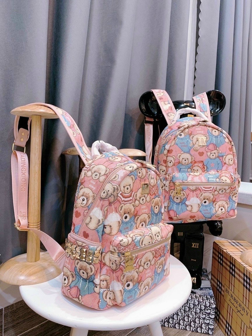 Balo gấu đi học đi chơi size 32cm có 2 bản qc và việt nam hàng đẹp m22