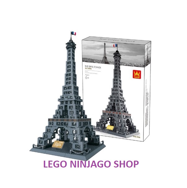 [Chính hãng] Lắp ráp xếp hình hãng WANGE mã 5217 : Mô hình THÁP EIFFEL Ép Phen CỦA PHÁP 976+ KHỐI