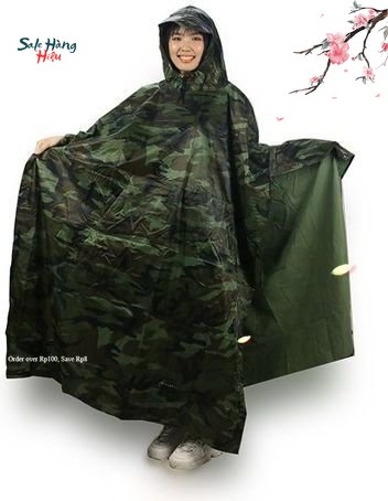 Áo mưa cánh dơi 1m4 vải rằn ri- không thấm nước cao cấp