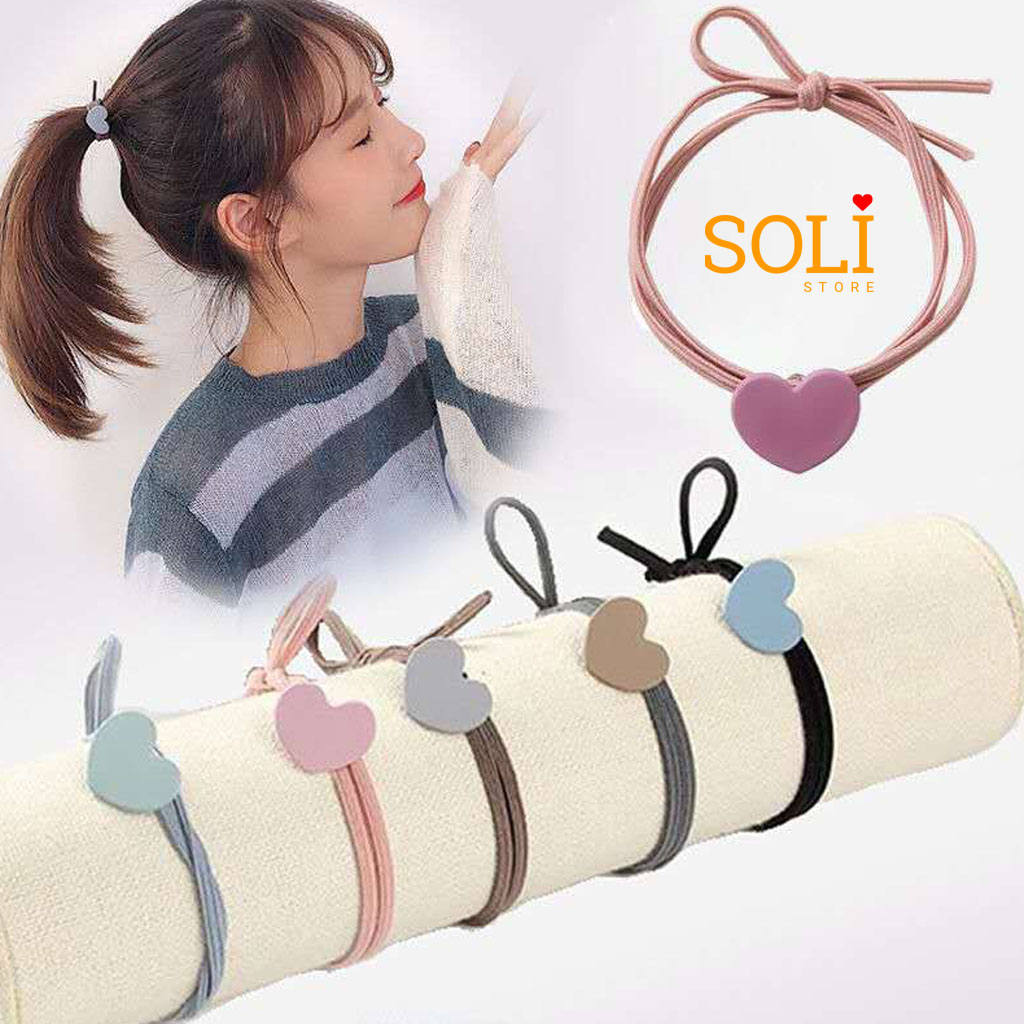 [Set 10] Dây cột tóc nữ trái tim dễ thương CT06