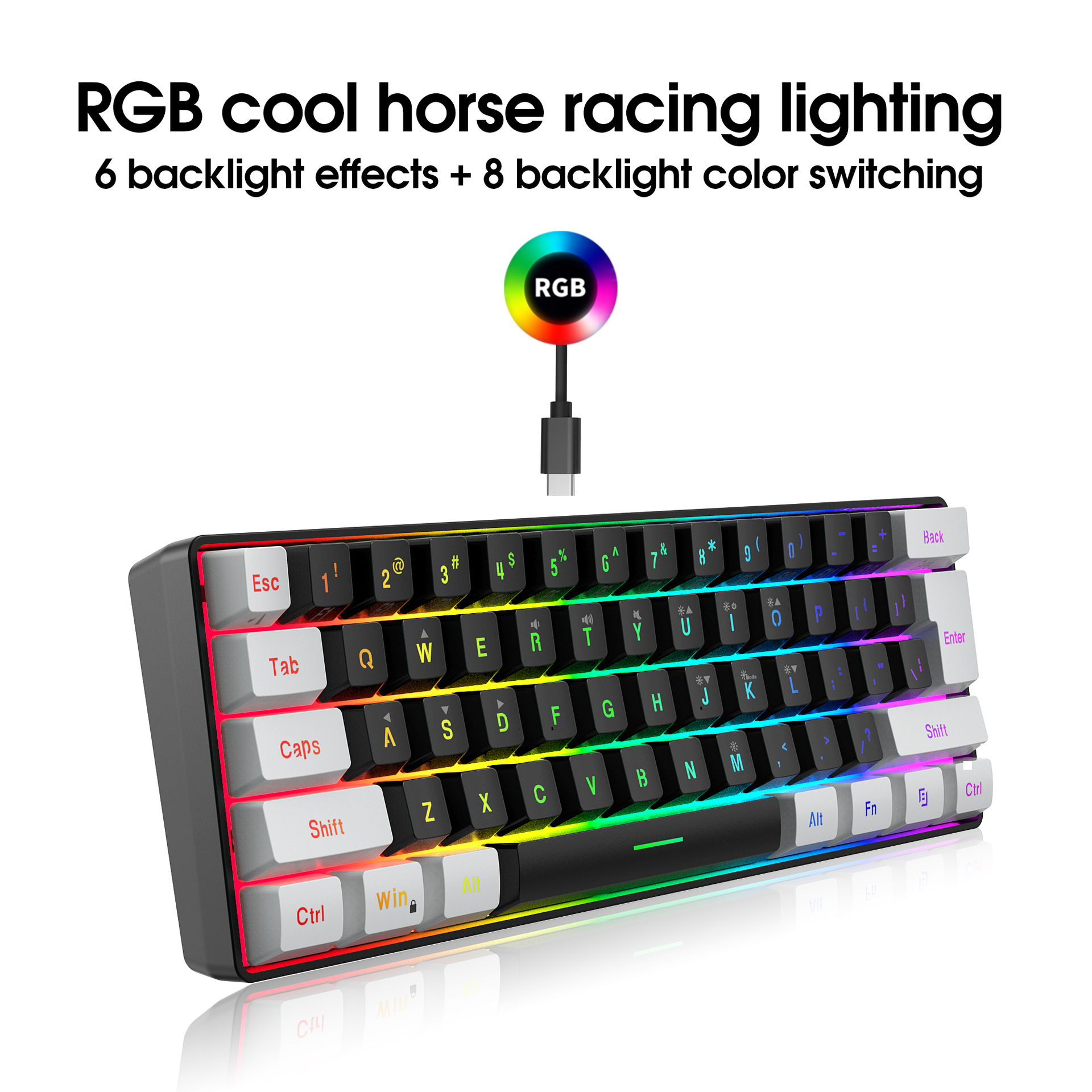 V700 RGB Đèn Chiếu Sáng 61 Bàn Phím Phim Chơi Game Có Dây Phím Phù Hợp Với Máy Tính Xách Tay ABS Nhà Sản Xuất Vật Liệu Tại Chỗ hot