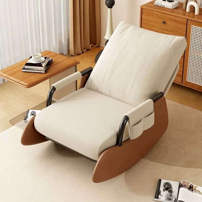 ( MẪU MỚI CHÀO 2024) Ghế Bập Bênh lười kèm gác chân, Ghế Đoc Sách, Ghế Sofa Đơn Cao Cấp Kiểu Dáng Bập Bênh Gấp Gọn Lắc Lư Khung Chắc Chắn
