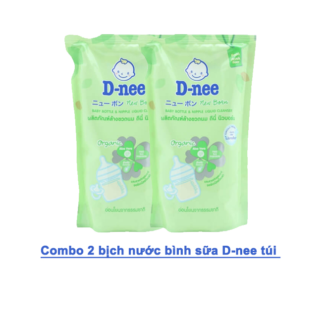 Combo 2 túi Nước rửa bình sữa D-nee 600ml cho béThái Lan