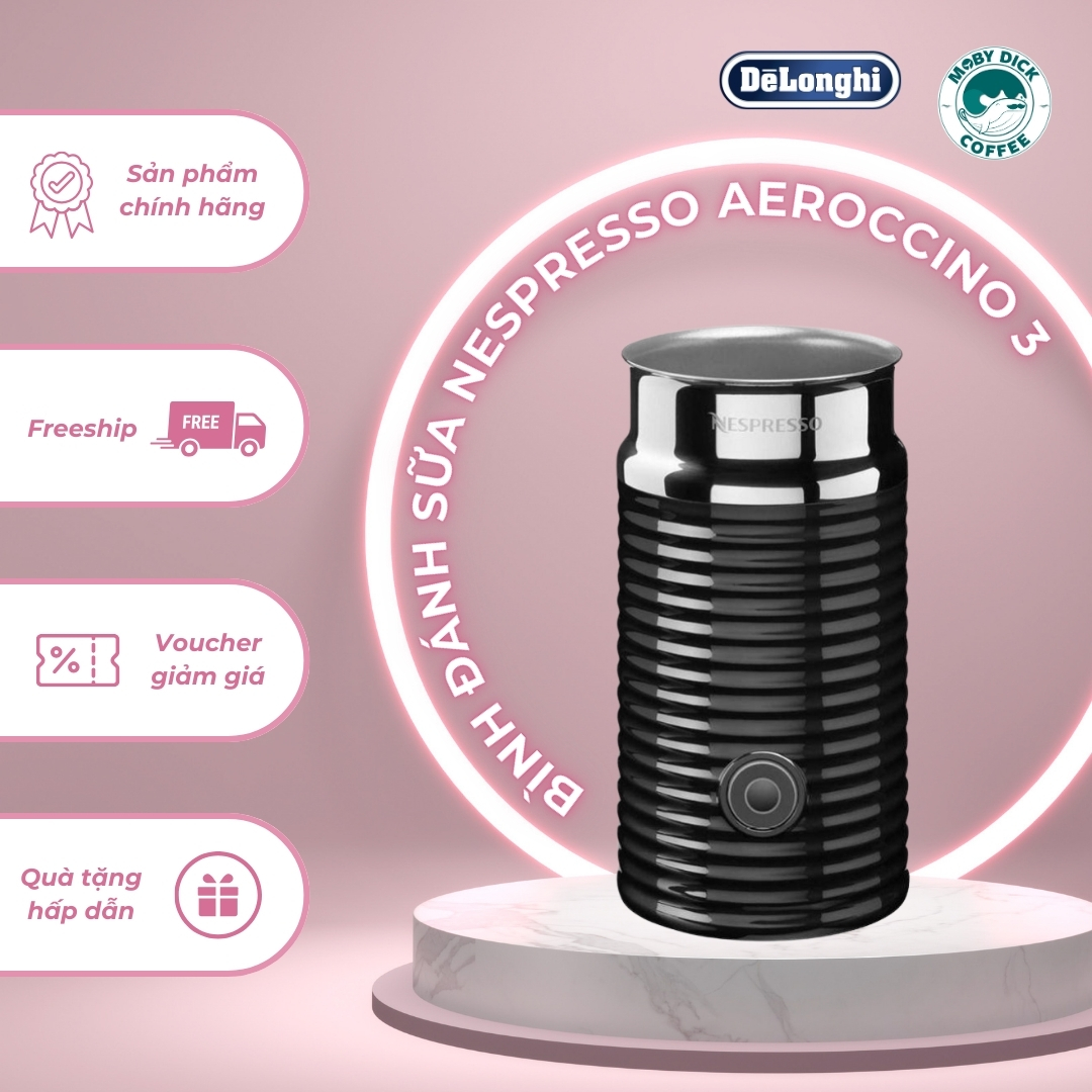 Máy đánh sữa Nespresso Milk Frother Aeroccino 3 kết hợp cùng máy pha cà phê - Tạo sữa tươi và sữa bọt đa năng khi pha capuccino và latte