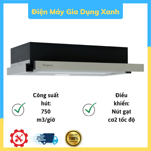 Máy hút mùi âm tủ Kangaroo KG70BH1 TRƯNG BÀY MỚI 99% Có bộ lọc khử mùi than hoạt tính Máy hút mùi thiết kế âm tủ 70 cm gọn gàng, tiết kiệm không gian, dễ lắp đặt cho không gian bếp nhỏ