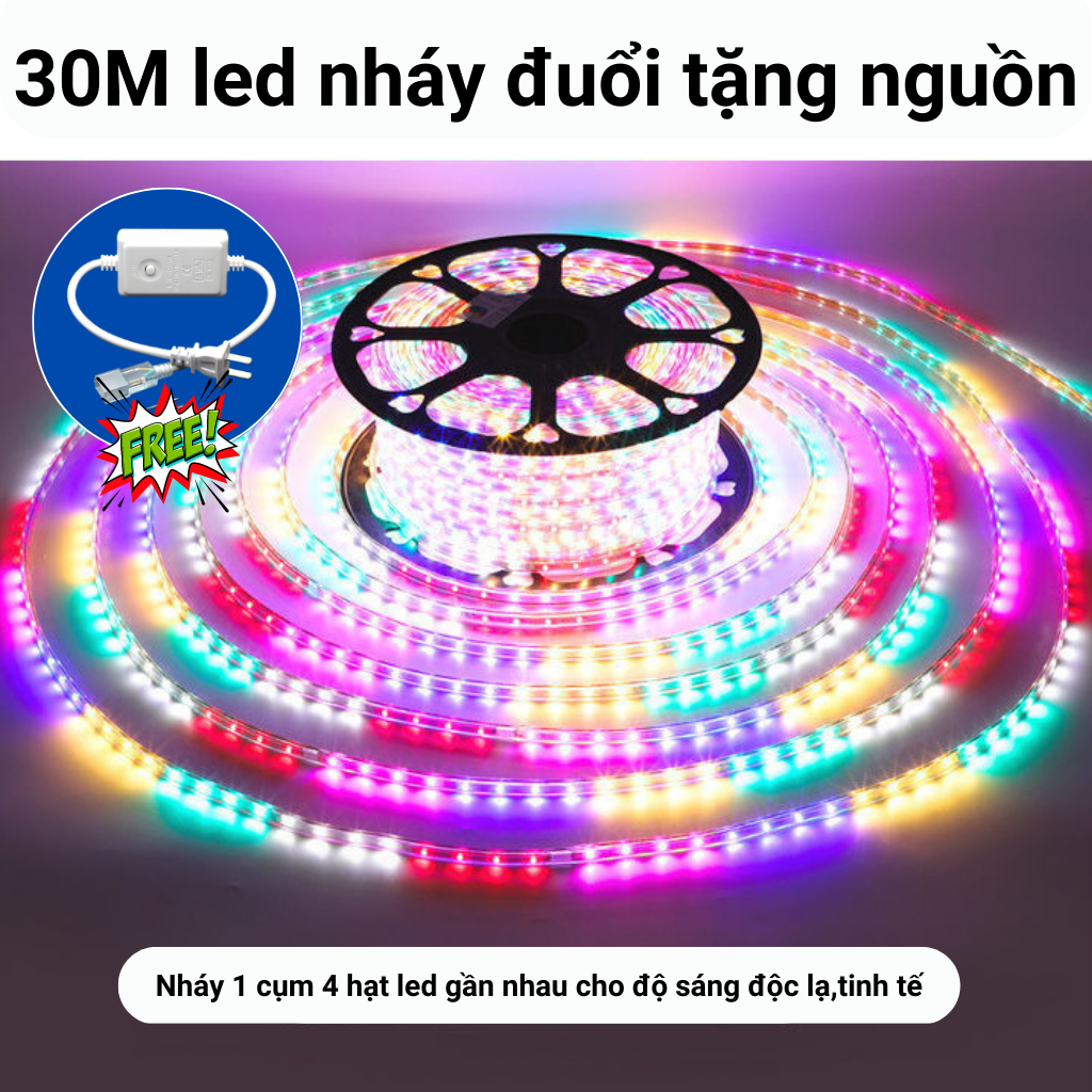 Đèn led dây 2835SMD dây đèn trang trí 5M10M15M20M TẶNG NGUỒN CHỚP đèn led 1 hàng hắt trầntrang trí decor phòng trang trí cây trang trí tế chống nước