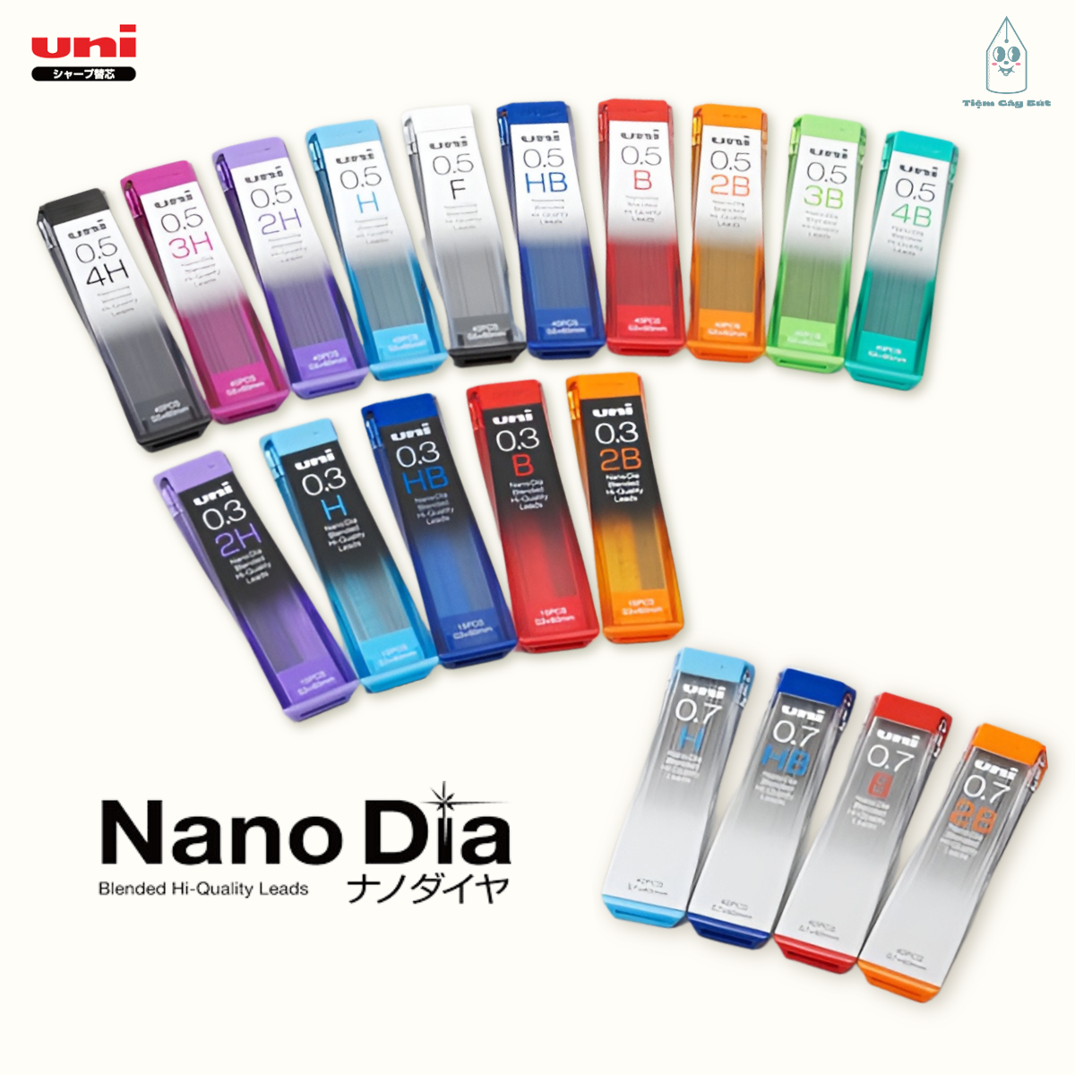 Ngòi bút chì bấm cơ khí Uni Nano Dia nhiều cỡ ngòi 0.3mm/0.5mm/0.7mm