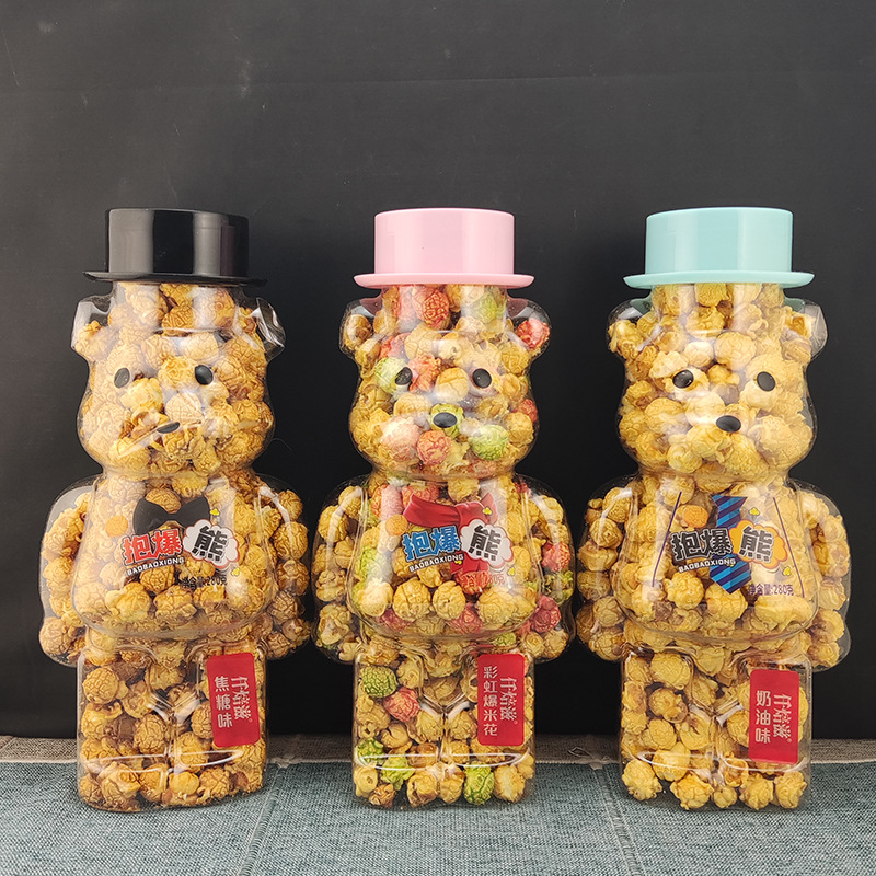 [ Sẵn hàng ] Bắp rang bơ hình gấu ( bỏng ngô ) / bỏng gấu siêu kute chai 280g ăn vặt ngon siêu nghiền