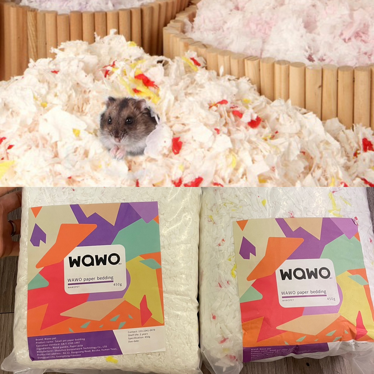 Giấy bông wawo 450gram êm ái siêu thấm lót chuồng cho hamster,nhím,sóc,bọ,