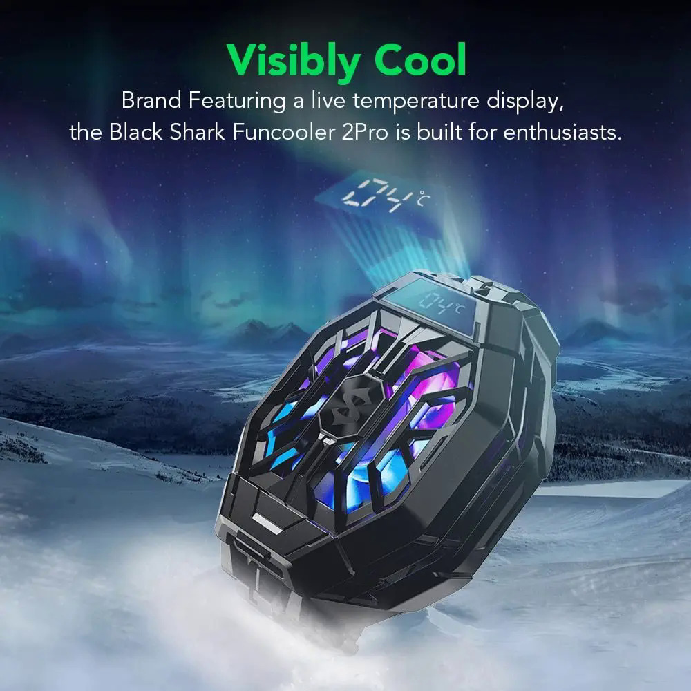 Funcooler2 Cá Mập Màu Đen Con Dấu Băng Làm Mát Trở Lại Clip 2Pro Bán Dẫn Mát Cho 67-88Mm Chiều Rộng AppleAndroid Điện Thoại