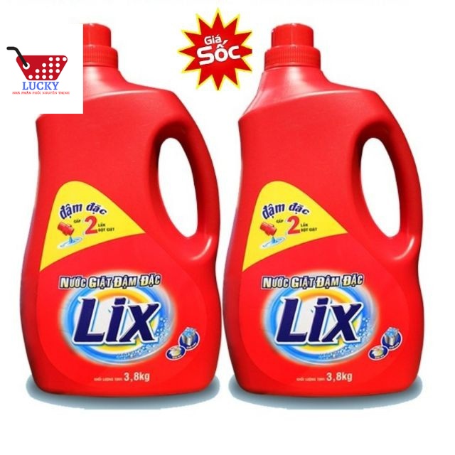 Combo 02 Can nước giặt Lix Tẩy Rửa 99,9% - Dành cho máy giặt cửa trên và giặt tay
