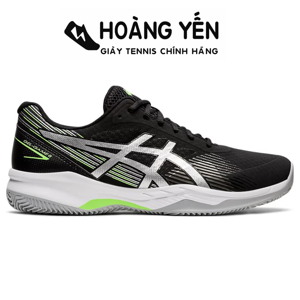 Giày Tennis Asics Gel Game 8 Black/Pure Silver | Tennis Chính Hãng | Men Asics Tennis Shoes