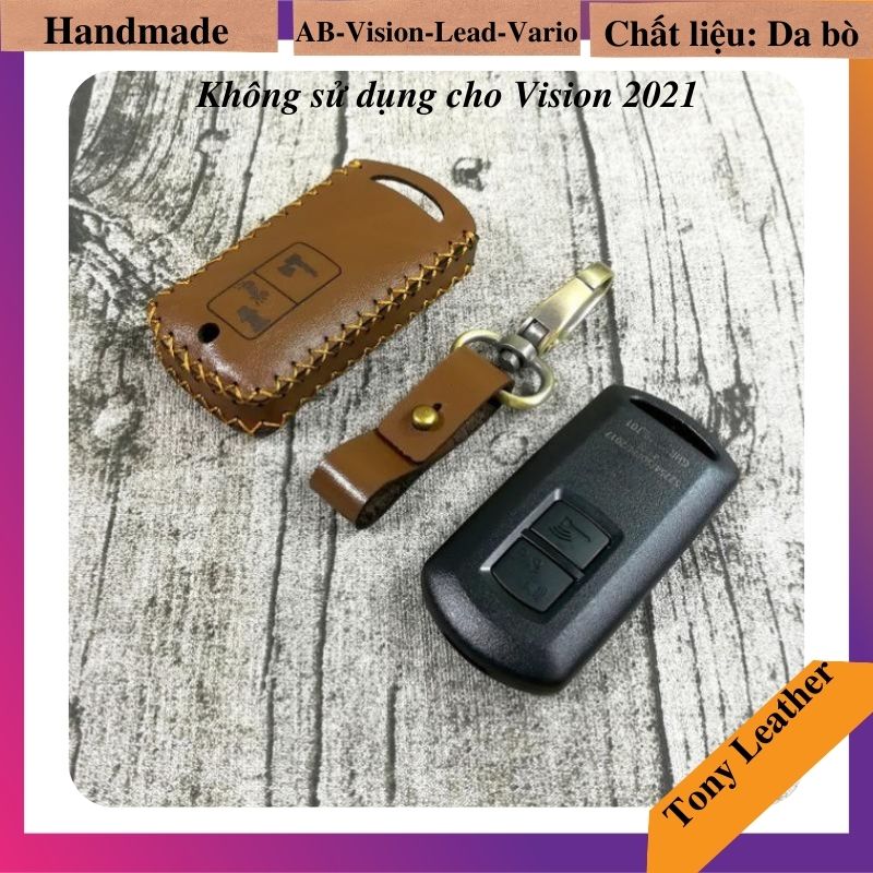 [HCM]Bao da chìa khóa smartkey Honda Air Blade 150, Vario 150, Airblade 2020, Lead 2020, Scoopy 2022 - 2 nút bấm