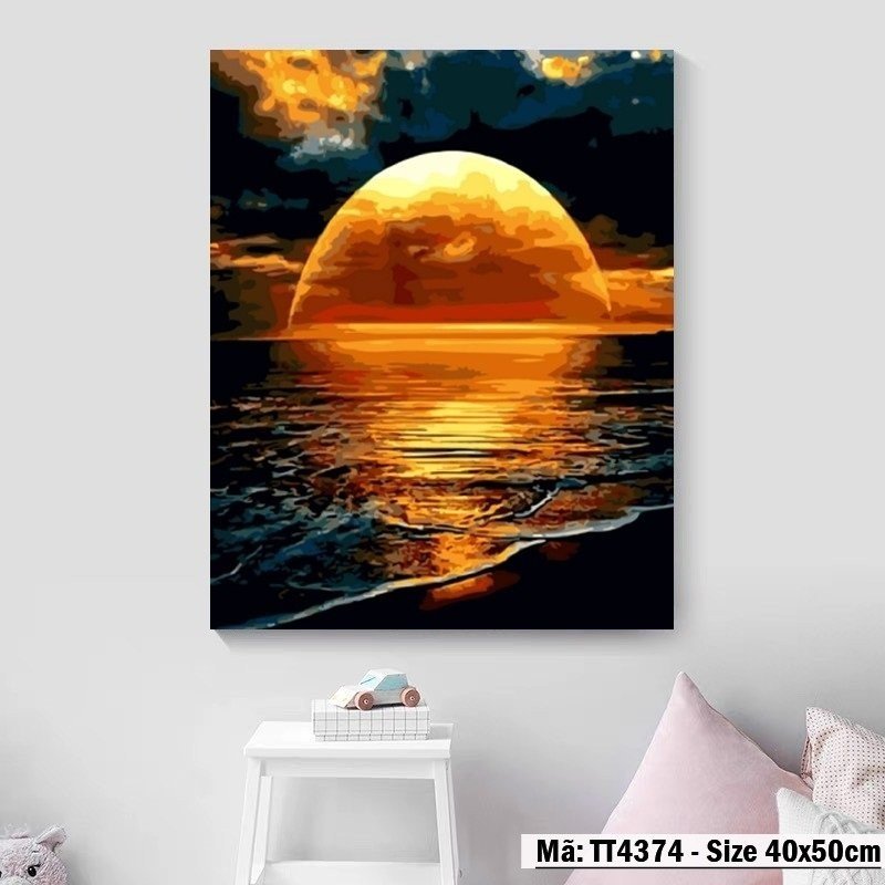 Khung 2.5 cm- tranh sơn dầu số hóa rẻ,đẹp,tặng khăn,tranh tô màu theo số- đã căng khung 40x50,đủ phụ kiện, có sơn bóng, in trắng đen-tranh tô màu theo số, tranh sơn dầu, tranh số hóa