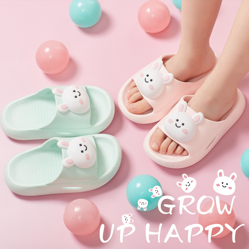 dép lê mùa hè cho bé gái,dép quai ngang màu hồng thỏ dễ thương