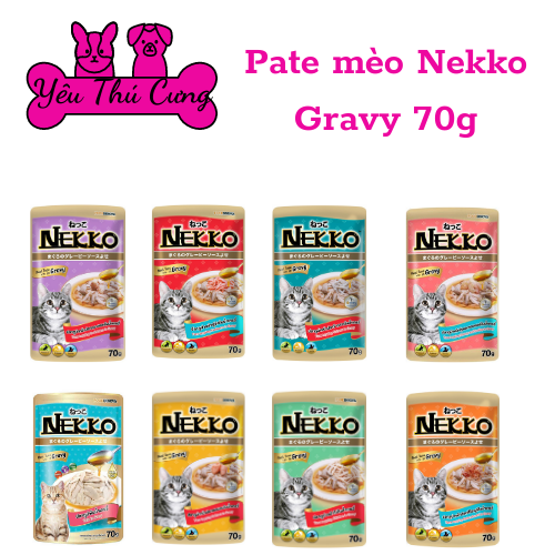 Pate cho mèo dạng sốt nekko gravy gói 70g-yêu thú cưng