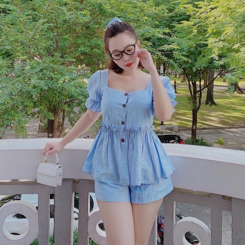 [freeship]ĐỒ BỘ NỮ CHẤT LIỆU KATE LỤA GỒM ÁO KIỂU CÁNH TIÊN VIỀN BÈO PHỐI CÙNG QUẦN ĐÙI ỐNG RỘNG THÍCH HỢP MẶC ĐI CHƠI DU LỊCH HẸN HÒ - GIRLY STORE