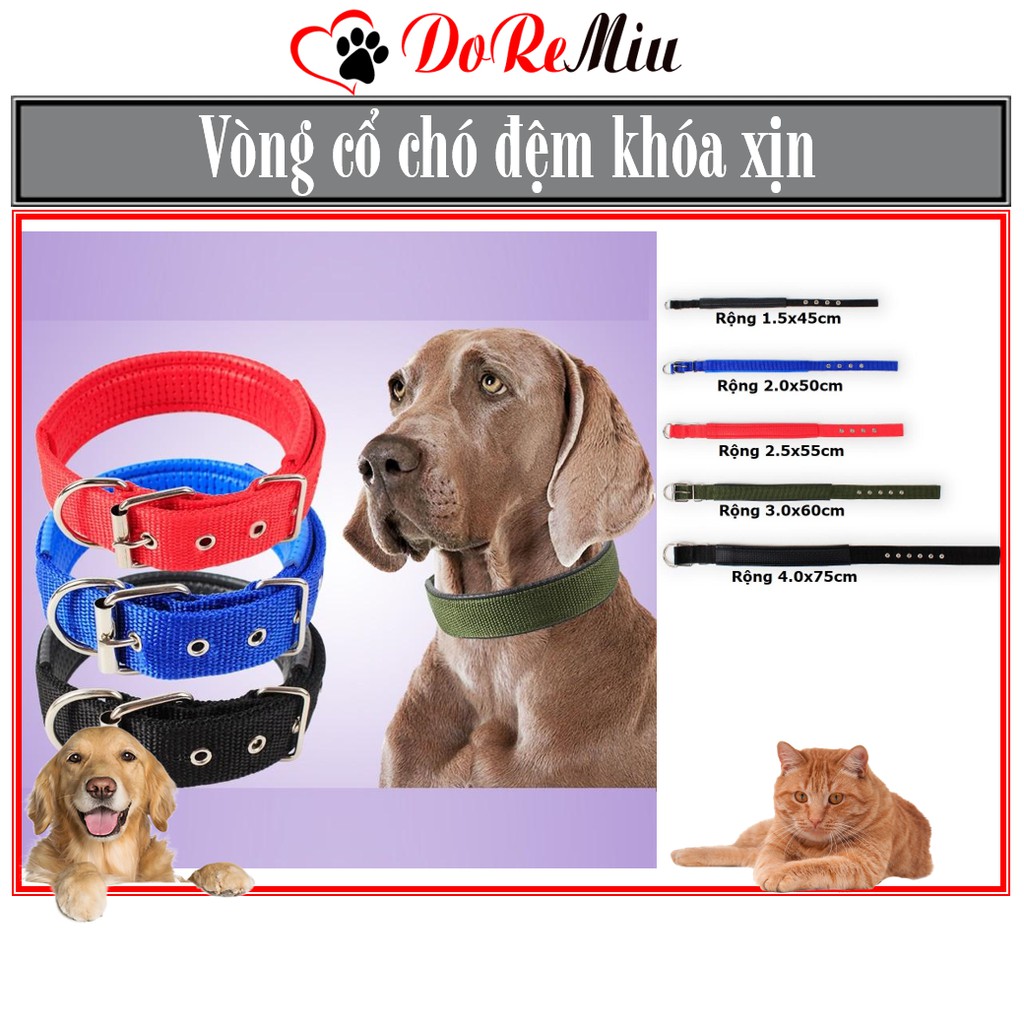 - Vòng cổ đệm cho chó - Vòng cổ chó mèo 5 size thích hợp mọi loại chó