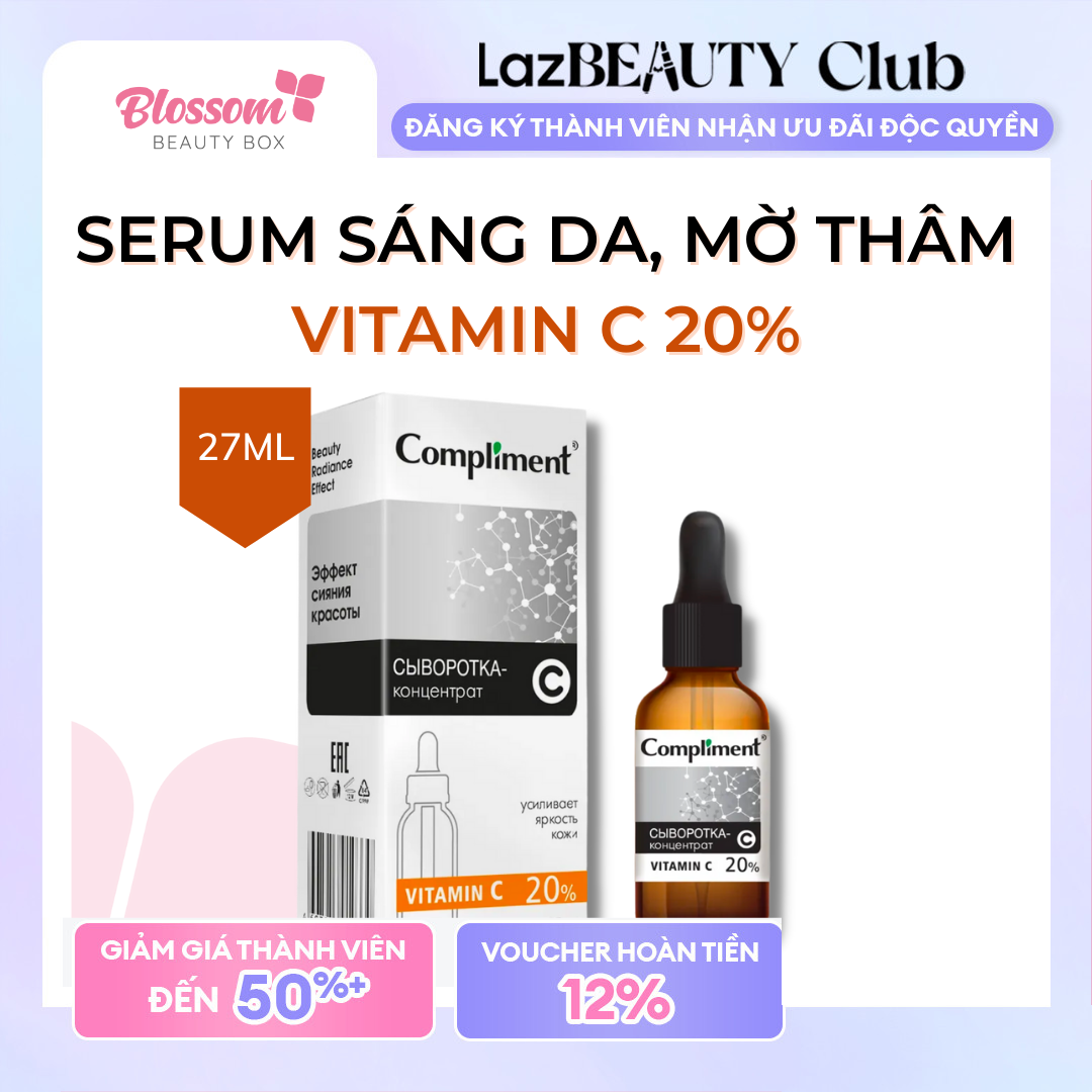 Serum sáng da mờ thâm nám Vitamin C 20% COMPLIMENT (Nga) 27ML