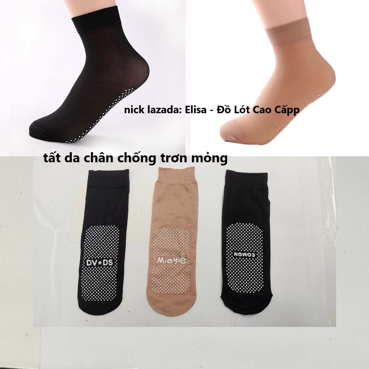 Sỉ 5 đôi-10 đôi tất chống trơn nữ chất mỏng dai