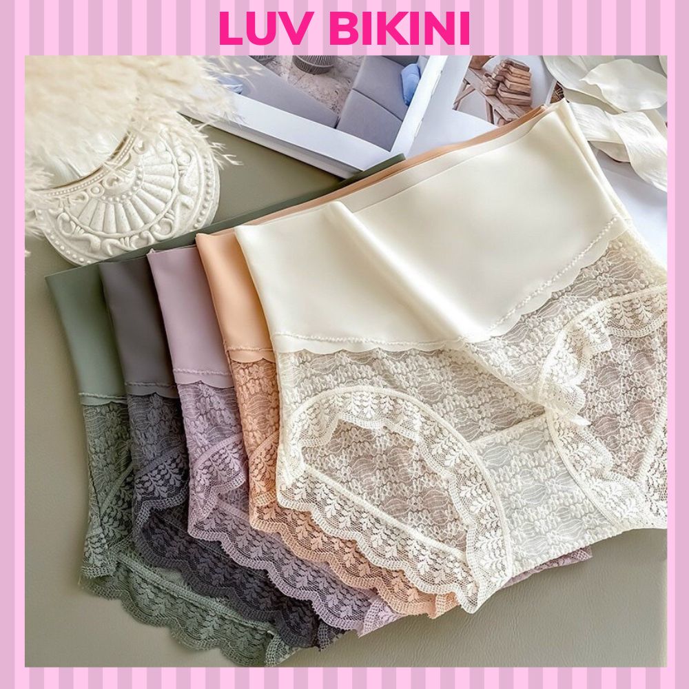 Quần lót nữ cạp cao ren hoa cạp su cao cấp có size lớn 165 - luv bikini