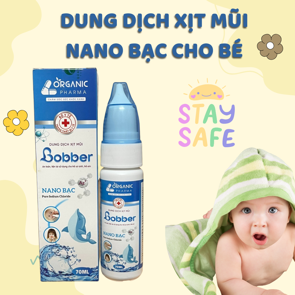 Dung dịch xịt mũi Bobber Nano Bạc cho bé, dung dịch xịt rửa mũi cho bé