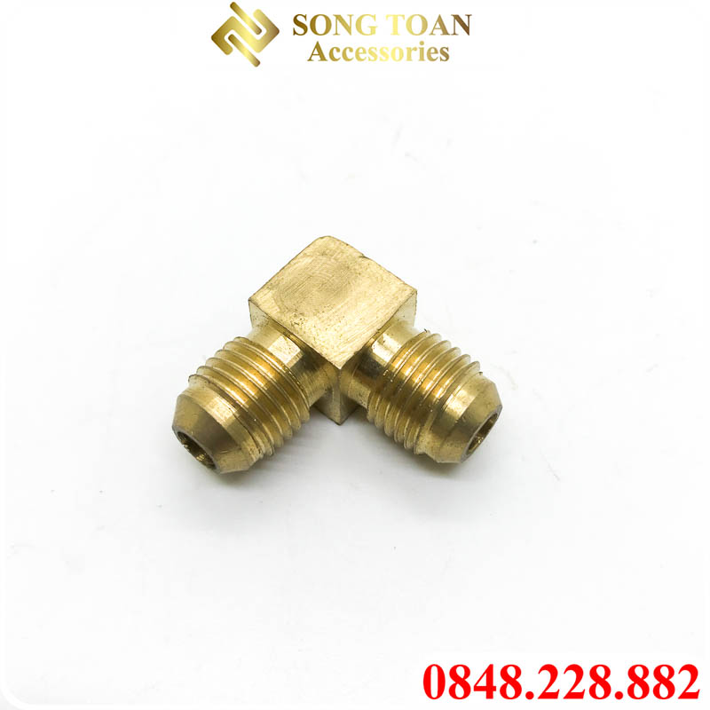 Co Nối NPT, Co Hai Đầu Nối Ống Đồng 6 8 10 12 (Brass Flare Male Elbow) - Thân Rời