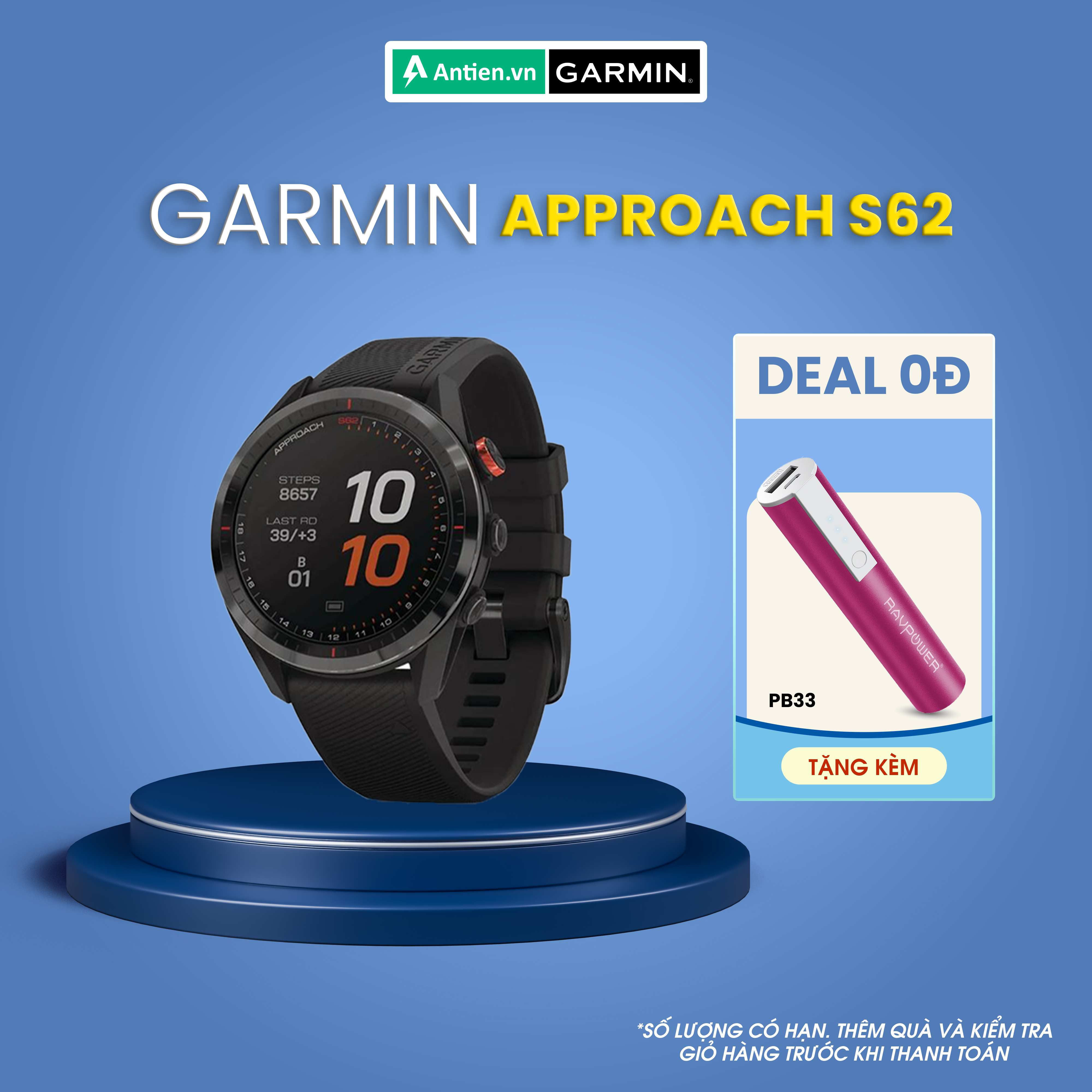Đồng hồ thông minh Garmin Approach S62 Golf Watch