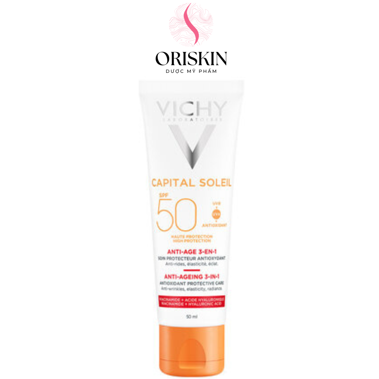 Vichy Kem Chống Nắng Vichy Bảo Vệ Da Ngăn Ngừa Lão Hóa SPF50 Ideal Soleil Anti-Aging 50ml
