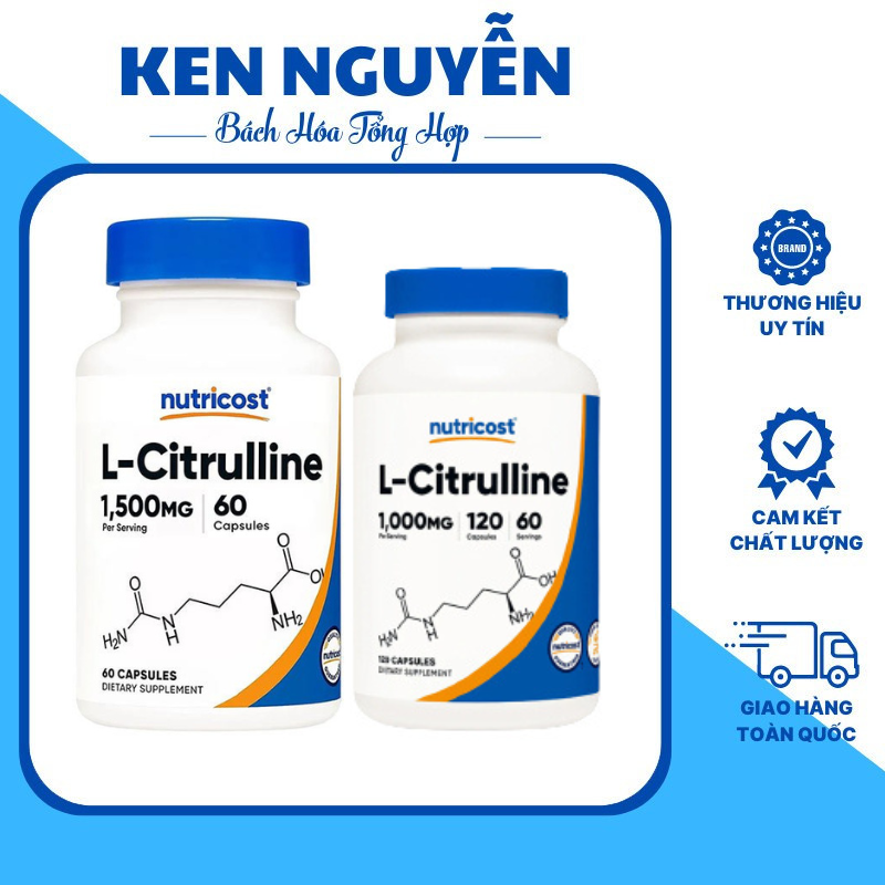 Nutricost L Citrulline Hỗ Trợ Luyện Tập, Tăng Sức Mạnh, Cải Thiện Tập Luyện, Hỗ Trợ Sức Khỏe Tim Mạch Và Phục Hồi Cơ