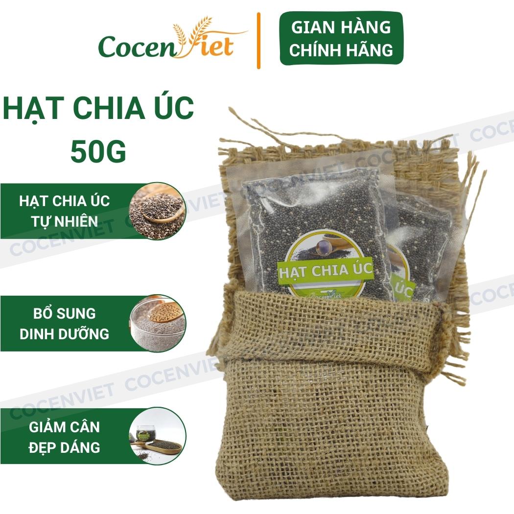 Hạt chia giảm cân, 50g hạt chia tốt cho sức khỏe hạt chia úc nhiều dinh dưỡng hạt chia giản cân chính hãng cocenviet hc1