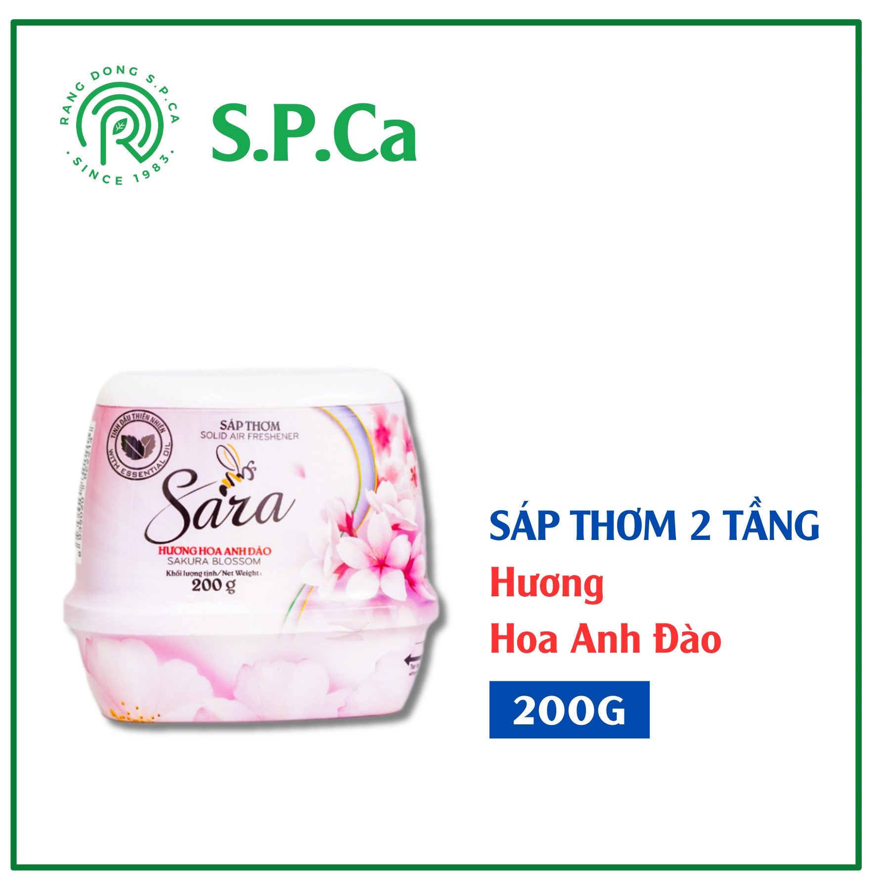 Sáp thơm phòng khử mùi Sara 200g cao cấp 2 tầng Chanh & Sả - SPCa000107