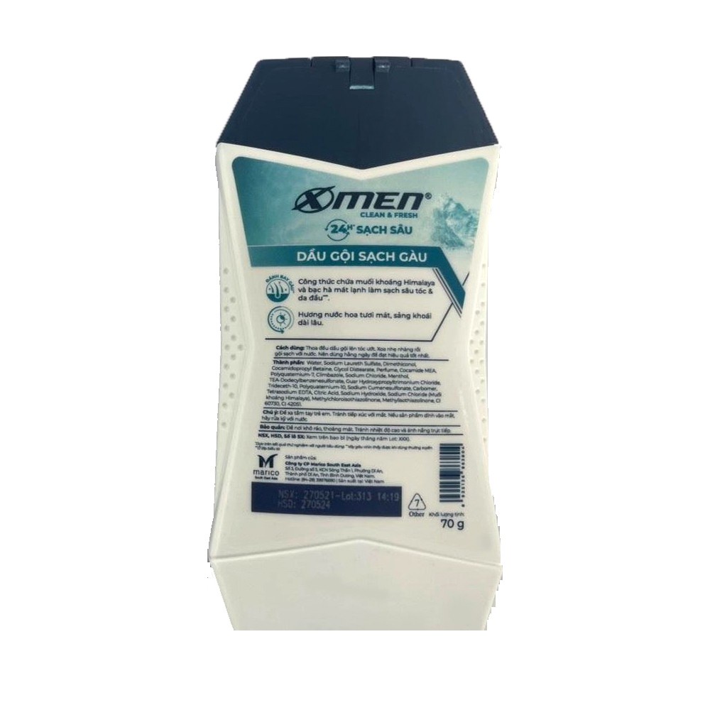Dầu gội x-men clean & fresh sạch sâu 70g/ chai