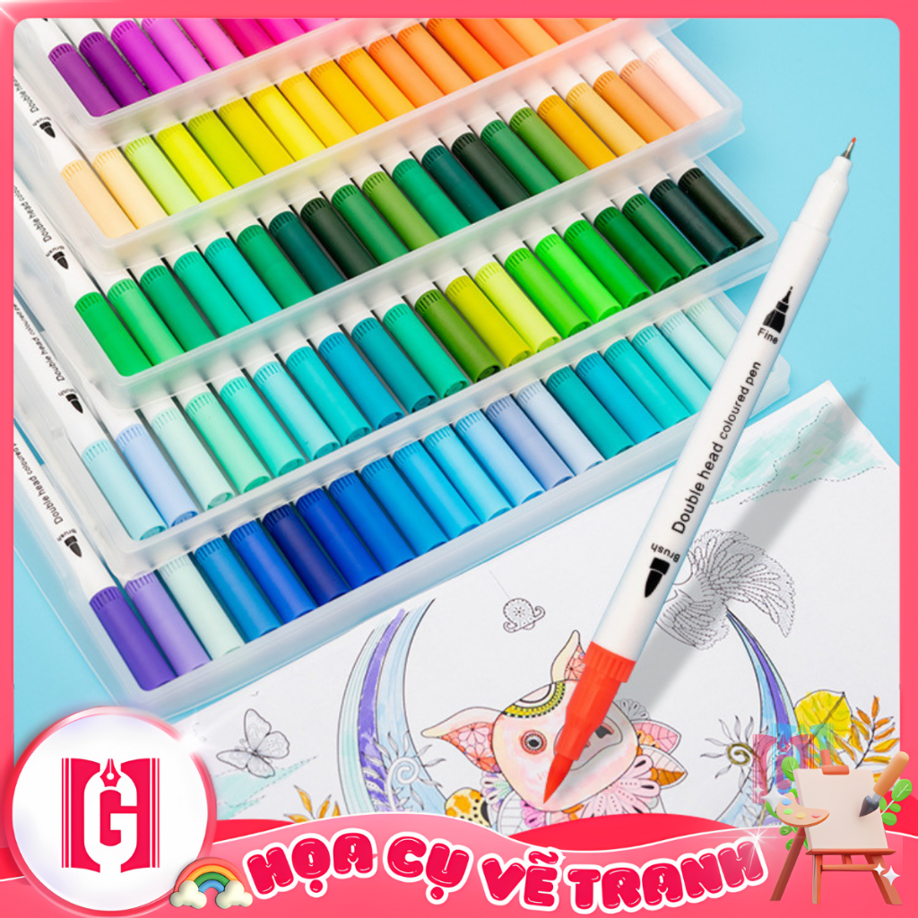 Bút Brush, Bút Đánh Dấu Hai Đầu, Bút Viết Tiêu Đề Fineliner, Brush Markers Highlighter Có Thể Giặt Được Vẽ Tranh Học Tập