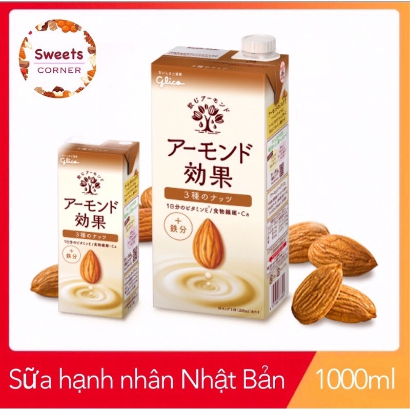 (3 loại) Sữa hạnh nhân Glico Nhật Bản 1000ml