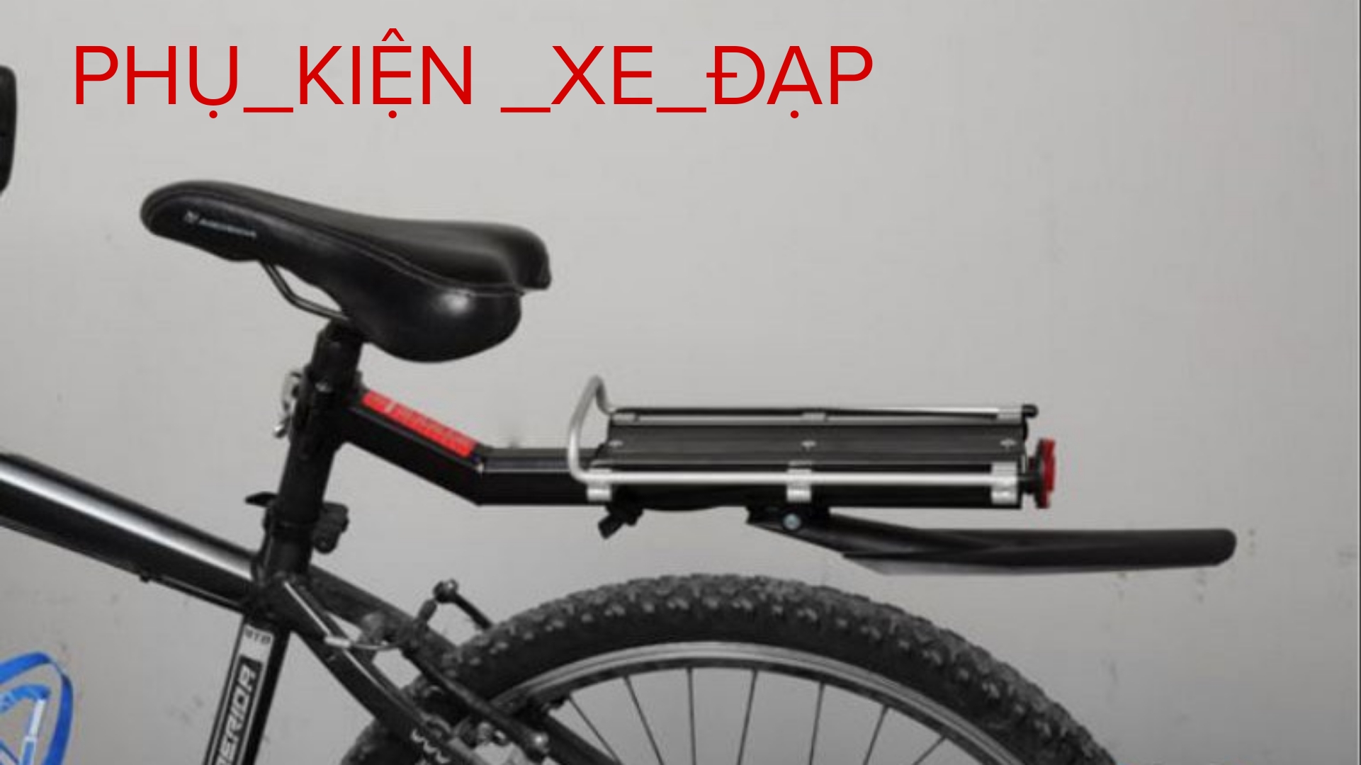 Gác baga nhôm xe đạp gắn cọc yên kèm rè chắn bùn, Giá đèo hàng xe đạp kèm dè chắn bùn
