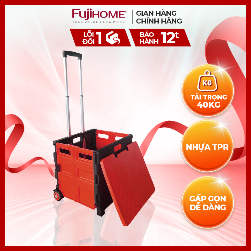 Xe kéo hàng đi chợ rút gọn fujihome sc-240, tải trọng 35-40kg - công nghệ nhật bản - bảo hành 12 tháng