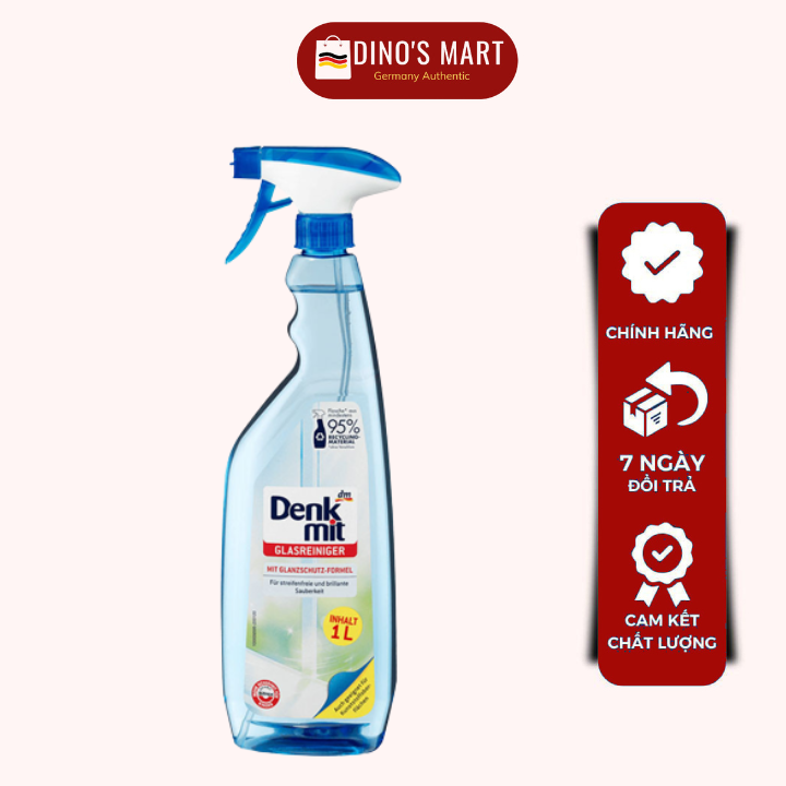 Nước Xịt Lau Kính Denkmit Đức 1L Lau Cửa Sổ, Mặt Gương Hương Thơm Dễ Chịu