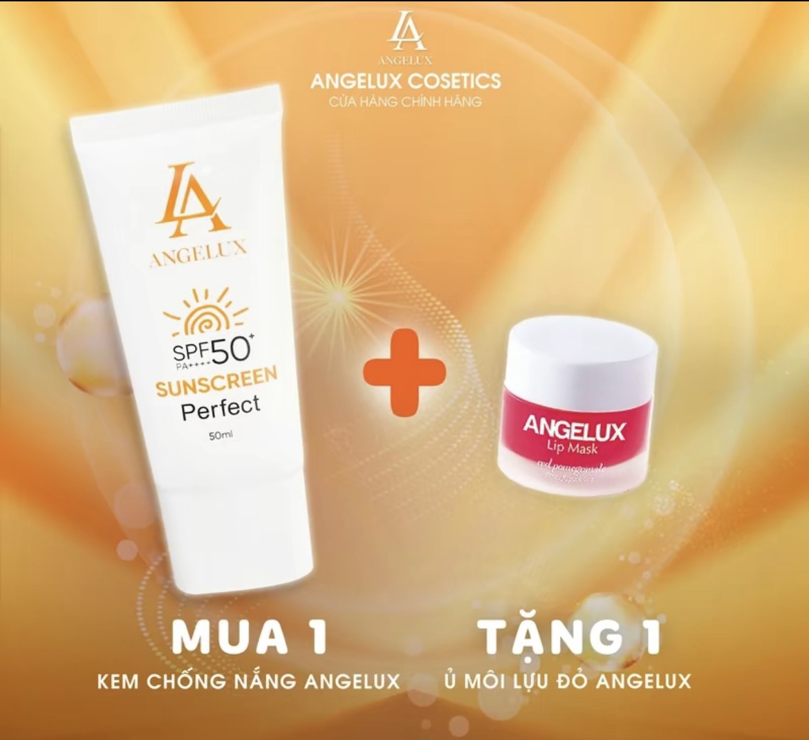 Kem Chống Nắng Nâng tone ANGELUX Sunscreen Spf 50/PA+[Tặng 1 ủ môi Angelux]