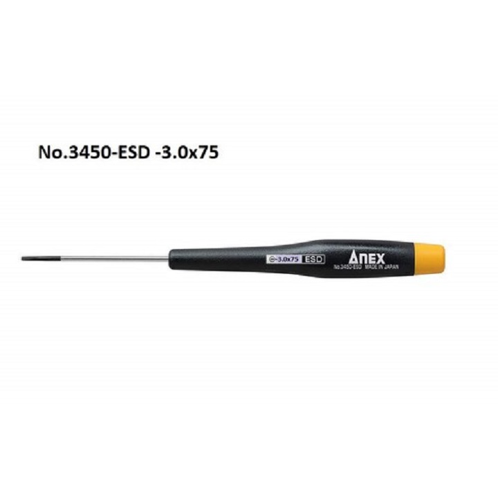 Tô vít điện tử chống tĩnh điện -3.0x75 no.3450-esd-3.0x75 anex nhật bản