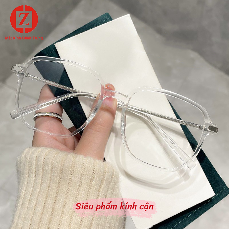Kính Cận Thị Gọng to tròng kính trong suốt siêu đẹp Kính chống ánh sáng xanh có độ từ 0 đến -4.00 độ mã T0788