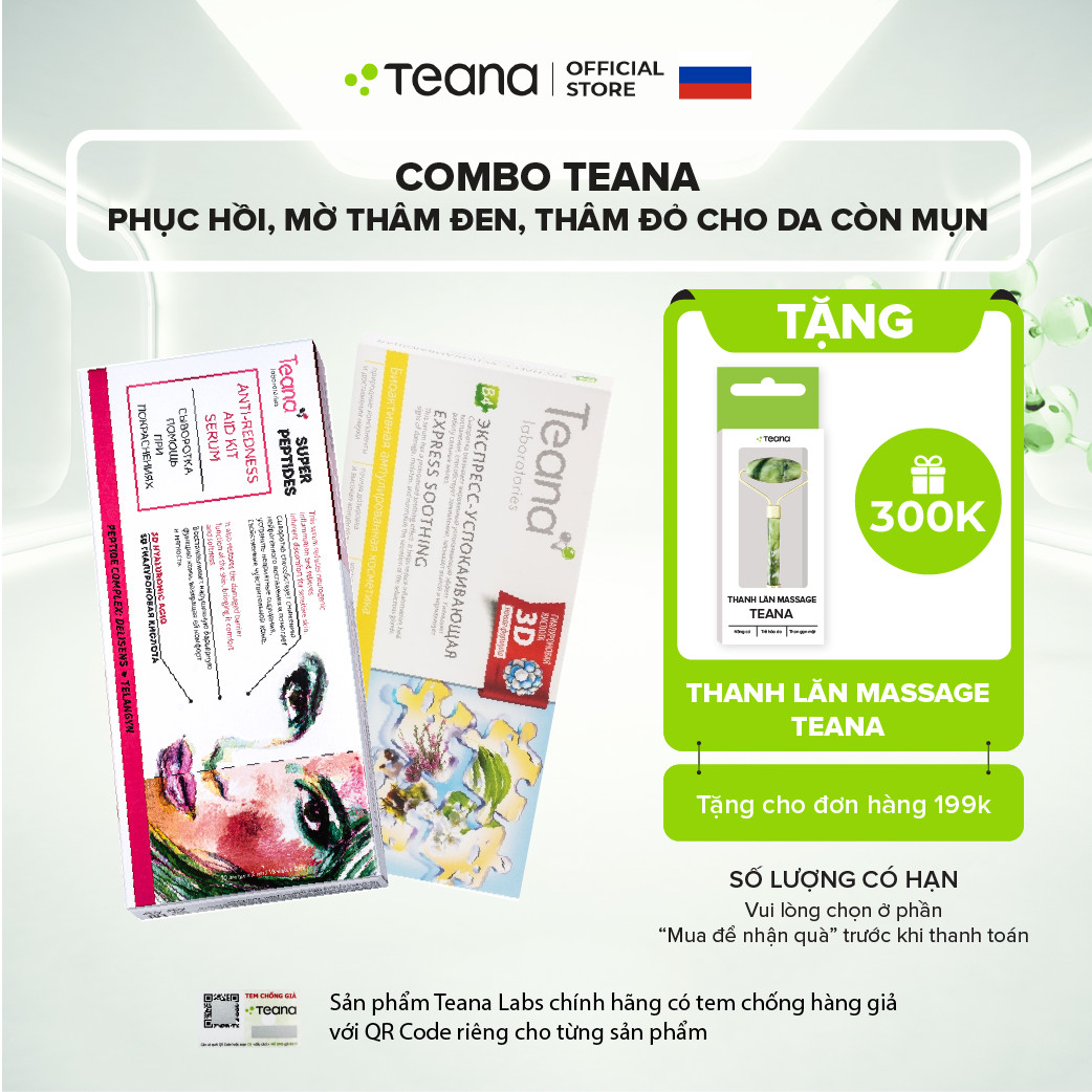 Combo Teana phục hồi, mờ thâm đen, thâm đỏ cho da còn mụn