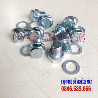 Ốc rốn dầu long đen 13 ly xe máy bị chờn combo 10 ốc dầu long đen