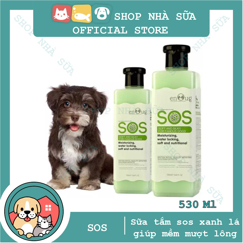 Sữa tắm SOS [Màu Xanh Ngọc] 530ml - Cho chó có bộ lông bị khô xơ