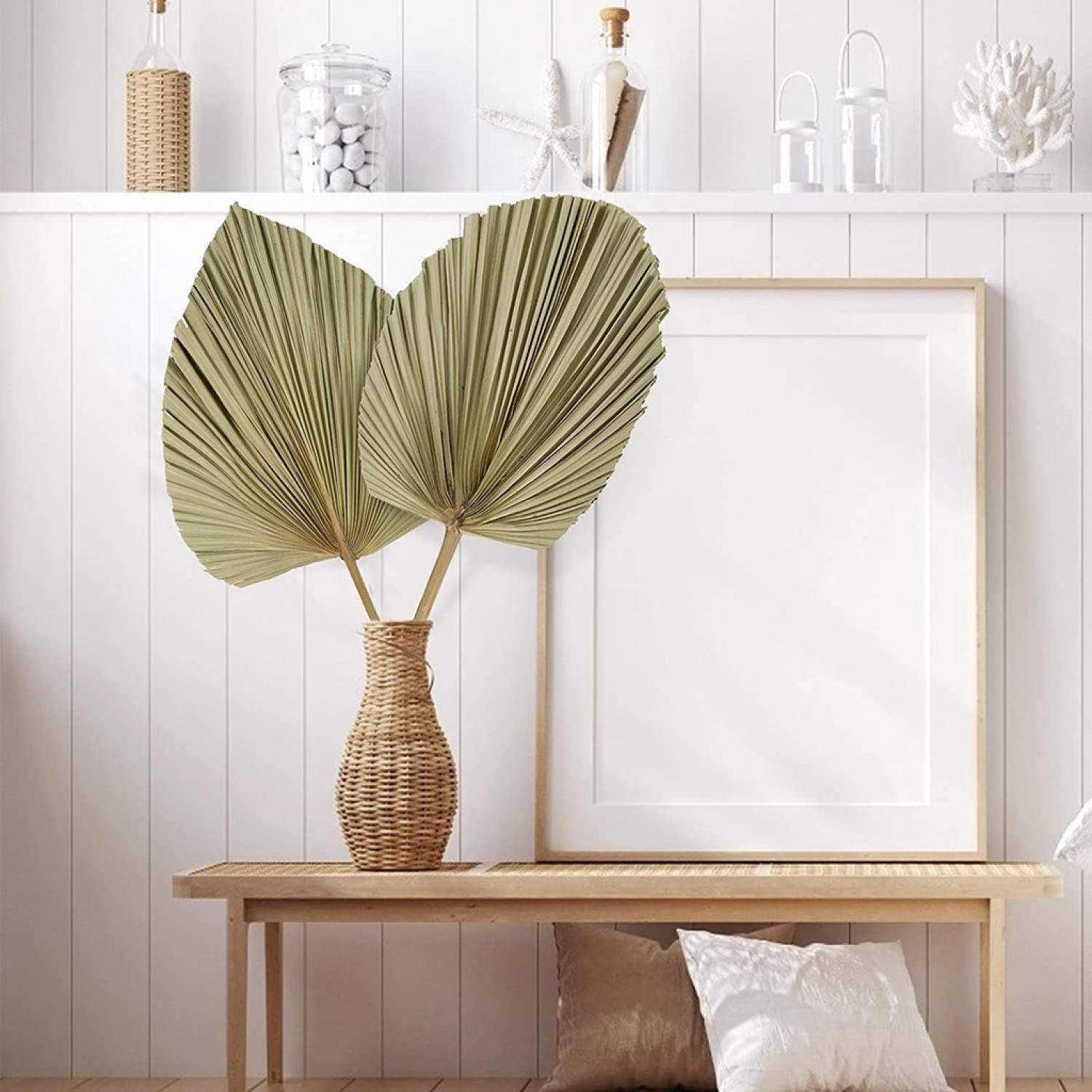 Lá cọ khô tự nhiên cắm bình bông, trang trí phòng, decor chụp hình.
