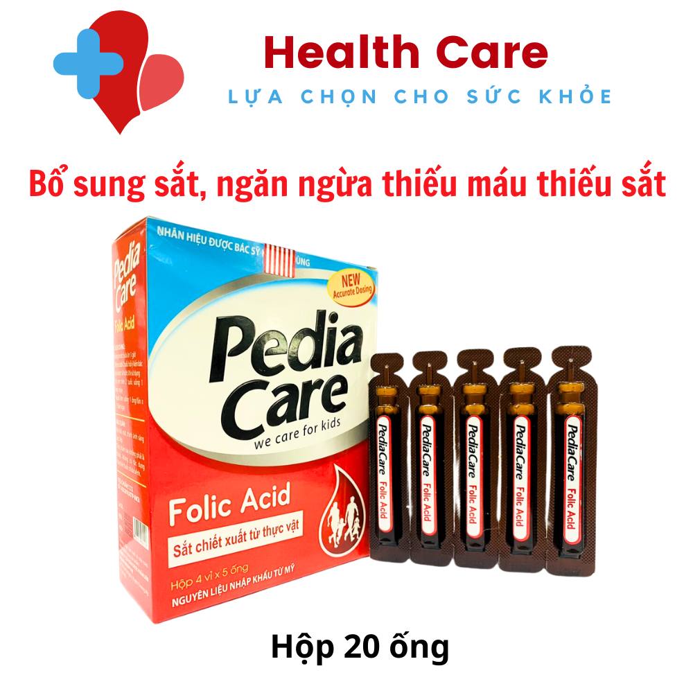 Siro Pedia Care Calci Nano Giúp bồi bổ cơ thể, tăng sức đề kháng, bổ sung canxi cho bé - Hộp 20 ống