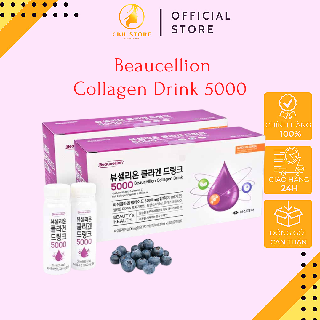 Giá sỉ combo 5 hộp Nước uống Collagen - 5000 beaucellion collagen drink